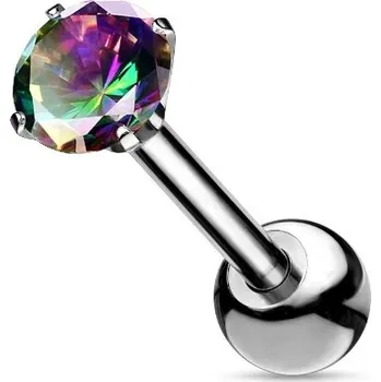 Náušnice Troli Piercingová náušnice s duhovým krystalem + 2 měsíce na vrácení zboží