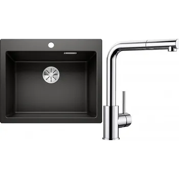 Granitový dřez Set RS Blanco Pleon 6+ Blanco Mila-S (bílá + chrom)