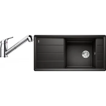 Granitový dřez Set RS Blanco Faron XL 6 S + Blanco Daras-S (bílá + chrom)