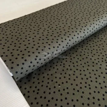 Viskoza šíře 140 cm - černý puntík na khaki (50cm)