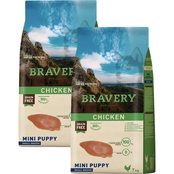 Krmivo pro psa Bravery Dog Mini Puppy Chicken - 2x2kg