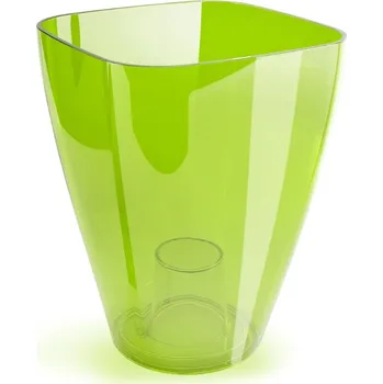 Květináč Plastový květináč na orchideje transparentní zelený 120 mm