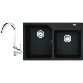 Granitový dřez Set RS Franke Urban UBG 620-78 + Franke FP 9000 (černá matná + chrom)