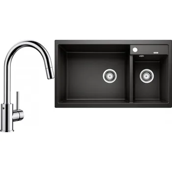 Granitový dřez Set RS Blanco Metra 9+ Blanco Mida-S (bílá + chrom)