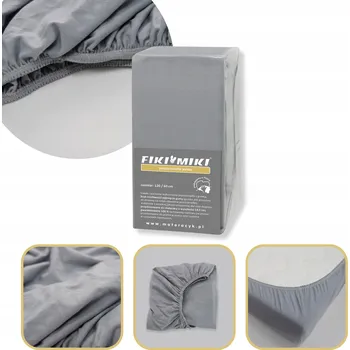 Prostěradlo FIKIMIKI Prostěradlo JERSEY s gumou 90x40 šedé