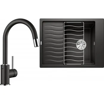 Granitový dřez Set RS Blanco Elon 45 S + Blanco Mida-S (bílá + bílá)