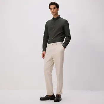 Pánské kalhoty Reserved - Kostýmkové kalhoty s příměsí viskózy - béžová - 452FH-08X - 452FH-08X-56