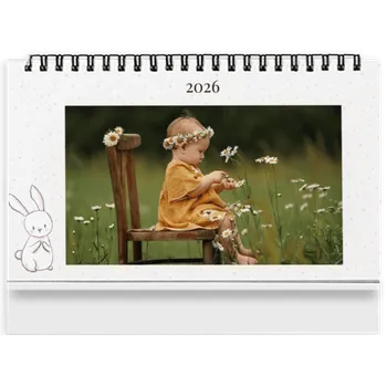 Fotokalendář Fotokalendář stolní, Týdenní 2026, Krásné vzory a jednoduchý editor. Motiv Dětský