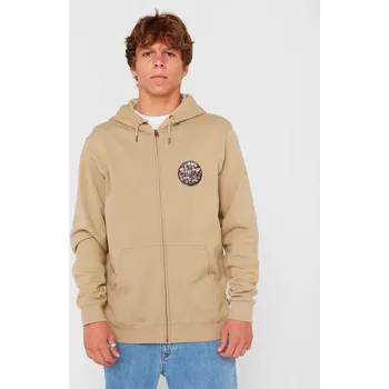 Pánská mikina Mikina Rip Curl WETTIE PASSAGE ICON ZIP THRU Khaki Sand velikost XXL