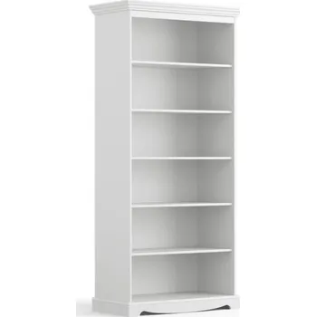 Knihovna Bílá knihovna Belluno Elegante z masivu s bílou deskou