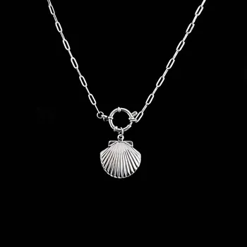 Náhrdelník Medailon z chirurgické oceli s přívěškem Mušle č. 1724