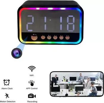 Budík Multifunkční budík s bluetooth reproduktorem a skrytou Full HD kamerou - X-Q8