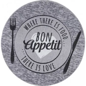 Rohožka Pratelný kuchyňský koberec Where is food - průměr 67 cm x 0,5 cm