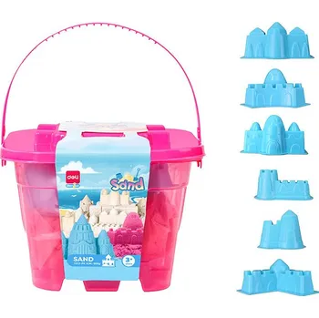 Modelovací hmota DELI s formičkami, 500 g, růžový