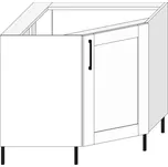 Spodní rohová skříňka SR90x90/P PASTEL Dekor: Bílá