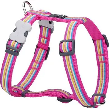 Postroj pro psa Postroj Red Dingo 20 mm x 45-66 cm - Horizontal Stripes Hot Pink