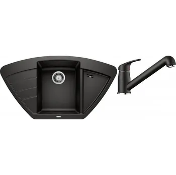 Granitový dřez Set RS Blanco Zia 9 E + Blanco Daras-S (bílá + bílá)