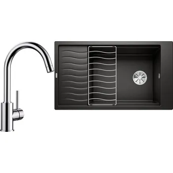 Granitový dřez Set RS Blanco Elon XL 8 S + Blanco Mida (bílá + chrom)