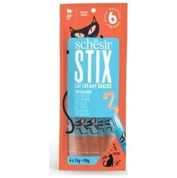 Krmivo pro kočku Schesir Cat pochoutka Stix Liquid Snack losos 6x15g