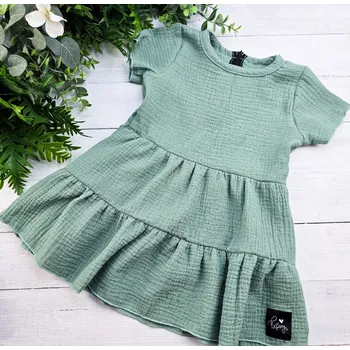 Dívčí šaty Kulišárny Mušelínové BOHO šaty MENTOL VELIKOST: 116