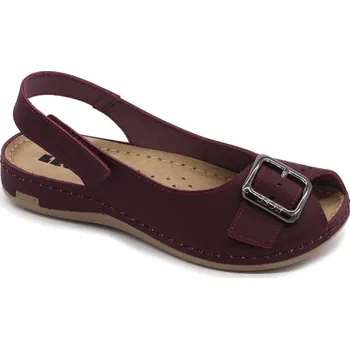 Dámská zdravotní obuv Dámské kožené sandály LEON 968 - Bordó SLEVA! vel. 38-41 Velikost: 41