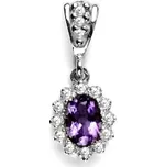 Zlatý přívěsek Kate přírodní ametyst - VP247 bílé zlato (Zlatý přívěsek s přírodním ametystem)