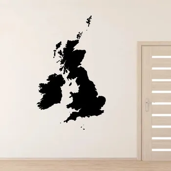 Samolepící dekorace Velká Británie mapa - vinylová samolepka na zeď 80x48cm