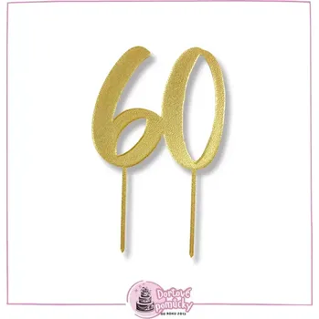 Číslice 60- plastový zápich - Červená / STŘEDNÍ