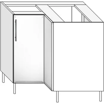 Kuchyňská skříňka Spodní rohová skříňka SR90x90/2D/P BRAVO 10 Dekor: Akácie světlá