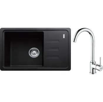 Kuchyňský dřez Set G265 Franke BSG 611-62 + Franke FP 9000 (černá matná + chrom)