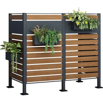 Zahradní úložný box Designový dvojitý kryt na odpadkový koš - imitace dřeva