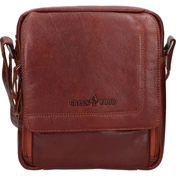 Pánská aktovka Pánská kožená taška přes rameno Greenwood Monte - koňak