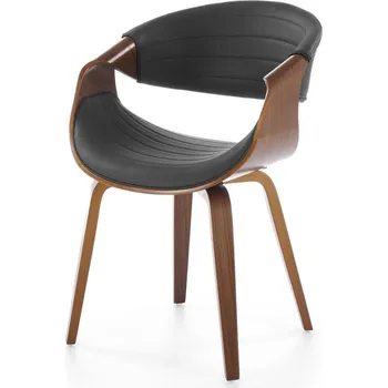 Jídelní židle Jídelní křeslo BRANDON — překližka, ekokůže, ořech / černá