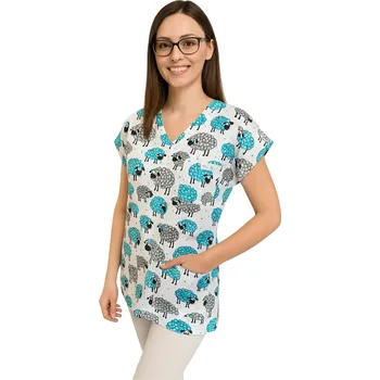 Zdravotnický oděv Zdravotnická lékařská halena OVEČKY lékařská halena Velikost: L H-533-L