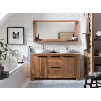 Koupelnový nábytek Set koupelnového nábytku Woodland II - akátové dřevo