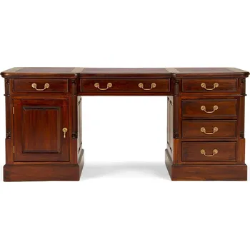 Psací stůl Psací stůl Windsor 160 cm hnědá kůže masiv mahagon