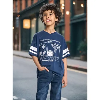 Pánské tričko Sinsay - Tričko oversized - námořnická modrá - 047FT-59X - 047FT-59X-116