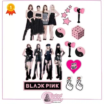 Jedlá dekorace na dort Black pink č.2 - tisk na jedlý papír - Bez úprav / Jedlý papír / Bez decor gelu