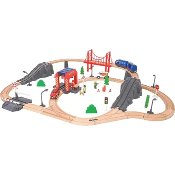 Vláček a vláčkodráha Tooky Toy Dřevěná vláčkodráha Hasiči
