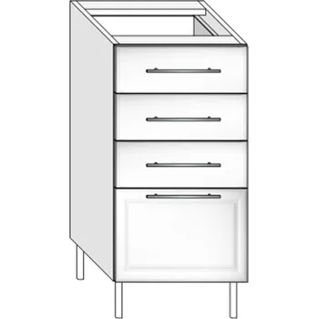 Kuchyňská skříňka Spodní zásuvková skříňka S45Z BRAVO 8 Dekor: Bílá