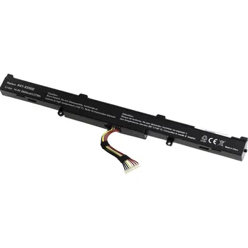 Baterie k notebooku Baterie T6 Power pro Asus F751MJ, Li-Ion, 14,4 V, 2600 mAh (37 Wh), černá