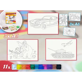 kreativní sada Radost v písku Základní sada KLUCI - Barevné pískování obrázků