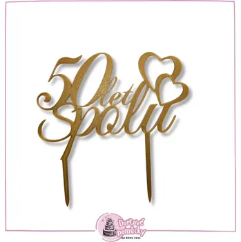 50 let spolu (velký) - plastový zápich - Modrá