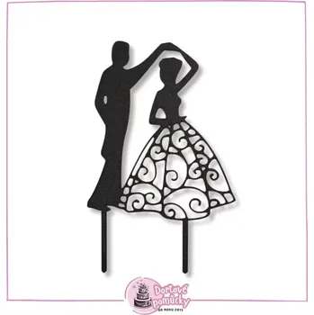 Svatební pár č.1 - plastový zápich - Zelená