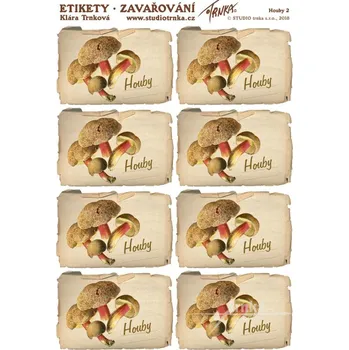 Samolepící etiketa Samolepící etikety, zavařování houby 10