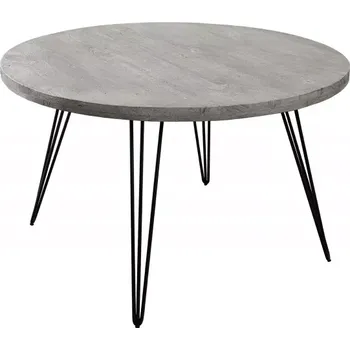 Jídelní stůl Kulatý jídelní stůl SCORPION 80 CM šedý masiv mango