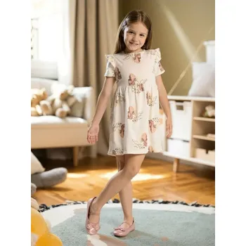 Dívčí oblečení Sinsay - Vzorované minišaty - krémová - 195GA-01X - 195GA-01X-122