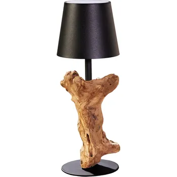 Lampička LED bateriová stolní lampa HYPNOTIC TO GO 30 CM černá přírodní dobíjecí, s dotykovým stmívačem bez kabelu