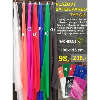 Šátek PAREO - PLÁŽOVÝ ŠÁTEK typ č.5 AKCE ! - A