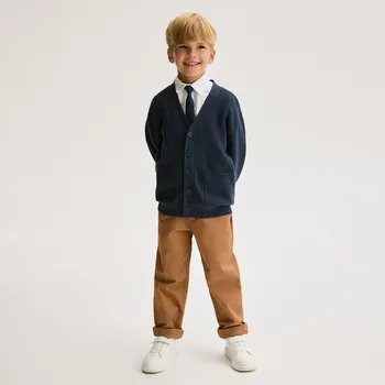 Reserved - Kalhoty chino s vysokým podílem bavlny - hnědá - 607FM-88X - 607FM-88X-128